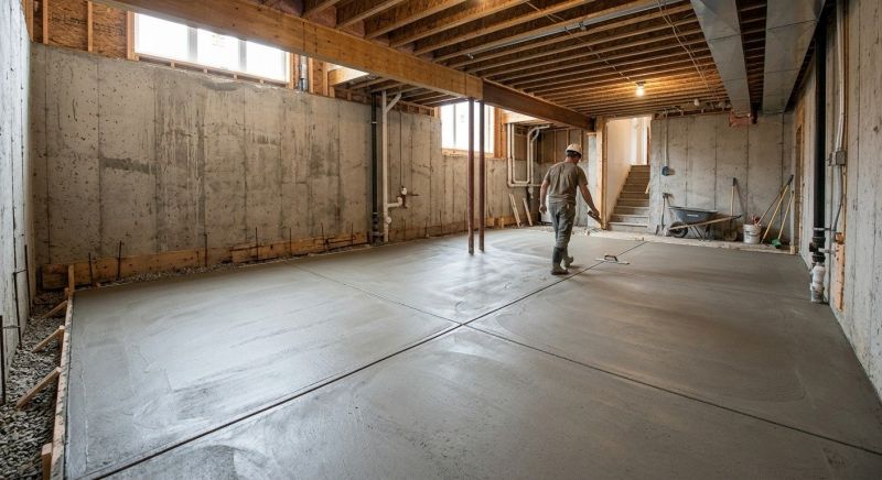 Basement Slab Installation in Delaware County, PA
