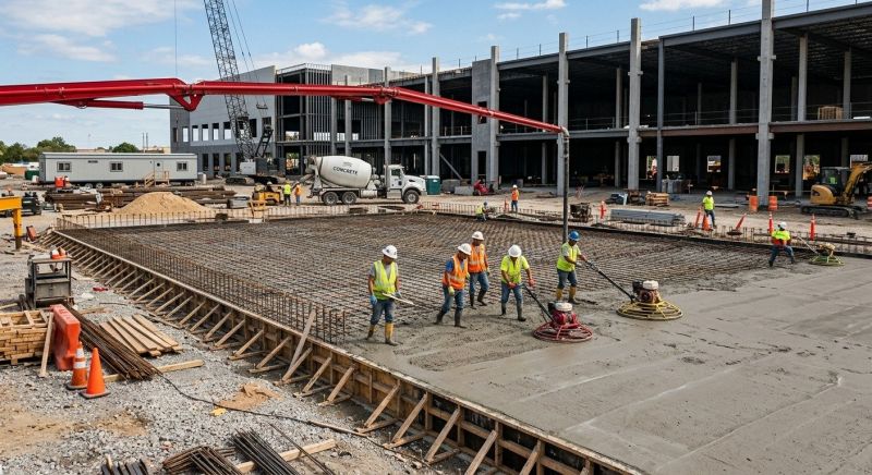 Commercial Slab Installation in Berwyn, PA